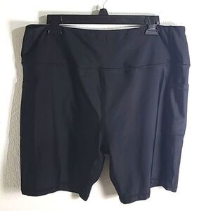 Black Thigh Shaper Shorts, Side Pockets, Size XXXL, NWT